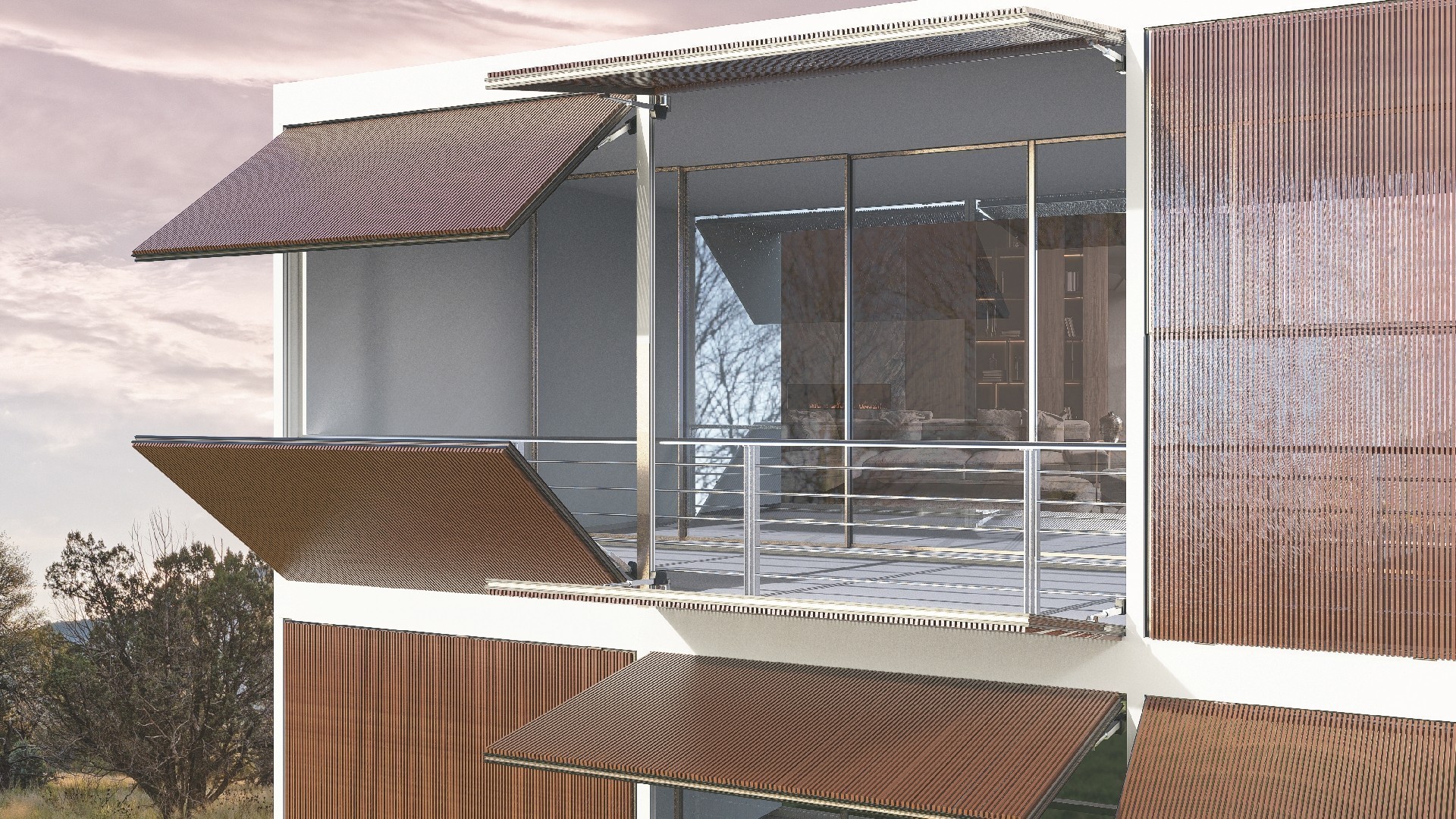 Kinetic Facade Shading Vertical Hinged Shading System